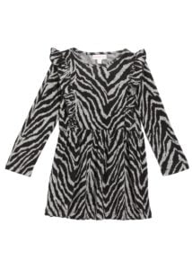 Image of sale on Girl’s Zebra-Print Ruffle Dress, Size 2-6X