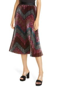 Image of sale on Floral Chevron Pleated Skirt