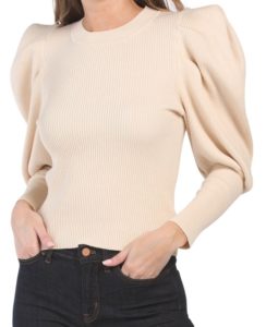 Image of sale on Elina Puff Shoulder Sweater