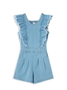 Image of sale on Little Girl’s Ruffle Denim Romper