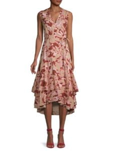 Image of sale on Camo Floral-Print Wrap Dress