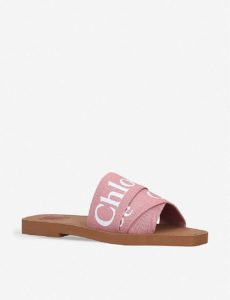 Image of sale on Woody logo-print recycled-silk mules
