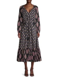 Image of sale on Madigan Olaya Printed Midi Dress