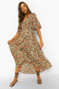 Image of sale on FLORAL PRINT WRAP DRESS