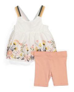 Image of sale on Toddler Girls 2pc Border Print Short Set size 2-5