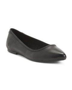 Image of sale on Pointy Toe Leather Ballet Flats