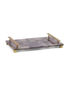 Image of sale on 16in Brass Handled Agate Cheese Tray
