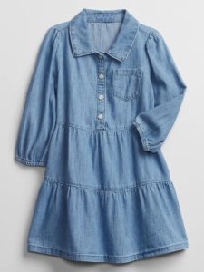Image of sale on Toddler Denim Tiered Shirt Dress