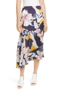 Image of sale on Seine Floral Print Asymmetrical Hem Skirt