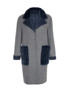 Image of sale on Cashmere-Blend & Mink Fur-Trim Coat
