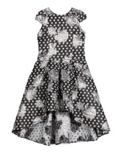 Image of sale on Girl’s Metallic Dotted Rose High-Low Dress, Size 7-16