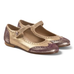 Image of sale on Brogue Ballerina Shoes Gold
