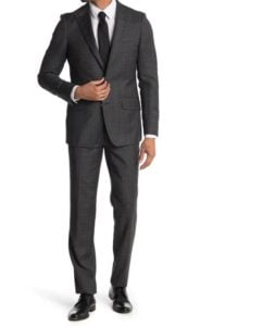 Image of sale on Grey Check Slim Fit Notch Lapel Two-Button Wool Suit