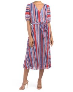 Image of sale on Tie Waist Woven Midi Dress