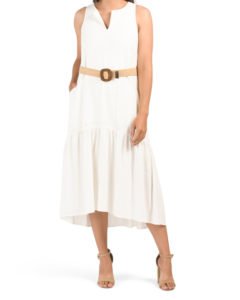 Image of sale on Split Neck Easy Tiered Maxi Dress
