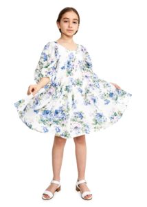 Image of sale on Girl’s Sofia Floral-Print Tiered Self-Tie Dress, Size 4-7