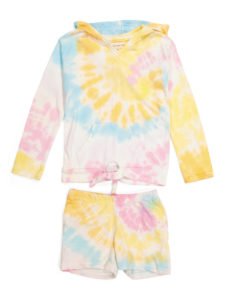 Image of sale on Girls 2pc Hooded Tie Dye Set