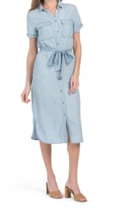 Image of sale on Button Down Midi Shirt Dress