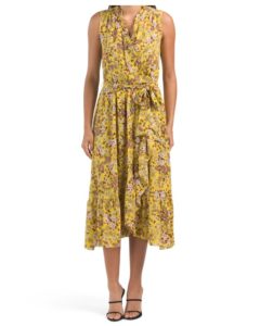 Image of sale on Ruffle Wrap Style Midi Dress