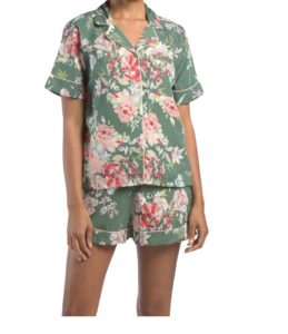 Image of sale on Notch Collar Short Sleeve Top And Shortie Set