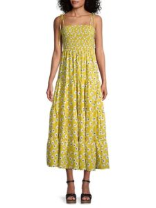 Image of sale on Floral Smocked Tiered Dress