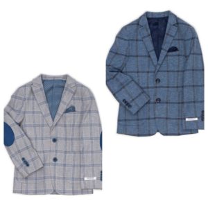 Image of sale on Gray & Blue Plaid Linen-Blend Blazer – size 2-20