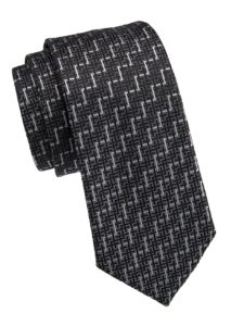 Image of sale on Zig-Zag Print Silk Tie