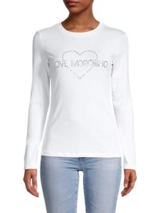 Image of sale on Embellished Logo Long-Sleeve T-Shirt