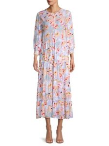 Image of sale on Floral Tiered Midi Dress