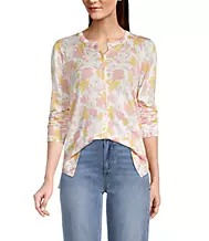Image of sale on FLORAL CREW NECK CARDIGAN