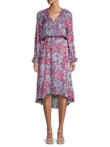 Image of sale on Adele Silk Floral Blouson Midi Dress
