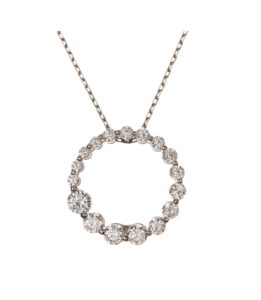 Image of sale on Sterling Silver White CZ Journey Pendant Necklace