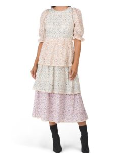 Image of sale on Tiered Cottage Core Midi Dress