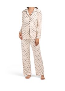 Image of sale on 2pc Taryn Long Sleeve Notch Polka Dot Pj Set