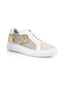 Image of sale on Lipari Metallic Leather & Suede Sneakers