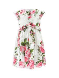 Image of sale on Little Girl’s Floral Chiffon Ruffle Dress