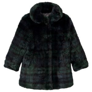 Image of sale on Check Faux Fur Coat Green size 6-12