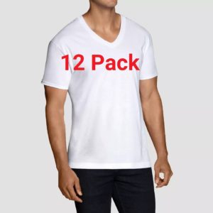Image of sale on Men’s 12pk V-Neck Short Sleeve White Undershirts