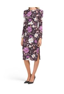 Image of sale on Long Sleeve Printed Floral Midi Dress