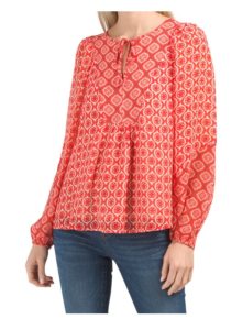 Image of sale on Printed Flow Peasant Top