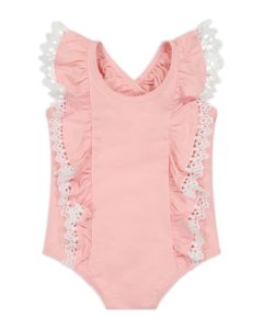 Image of sale on Girl’s Ruffle Lace One-Piece Swimsuit,(3-24m)
