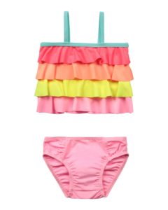 Image of sale on Girl’s Tiered Ruffle 2-Piece Bikini Set, Size 6M-2