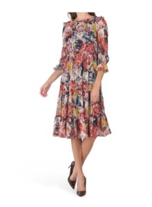 Image of sale on Floral Printed Chiffon Dress