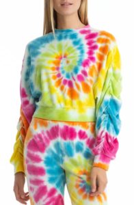 Image of sale on Ruched Sleeve Velour Sweatshirt