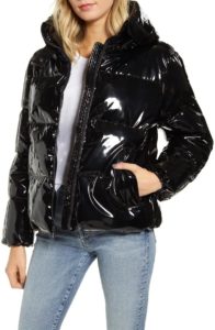 Image of sale on KENDALL + KYLIE Shiny Vinyl Puffer Coat