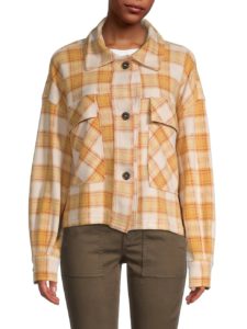 Image of sale on Plaid Patchwork-Elbow Jacket