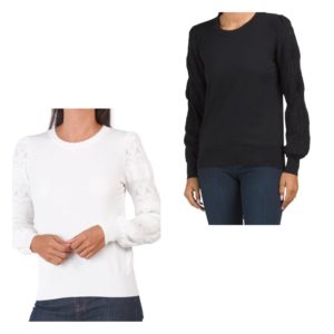 Image of sale on Pointelle Sleeve Sweater