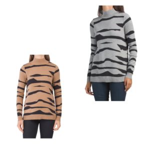 Image of sale on Mock Neck Jacquard Sweater