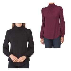 Image of sale on Balloon Sleeve Scrunched Neck Top