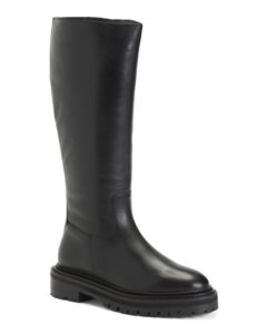 Image of sale on Leather Tall Shaft Lug Sole Boots